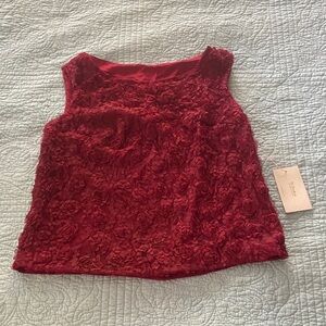 Elegant Red Sleeveless Top